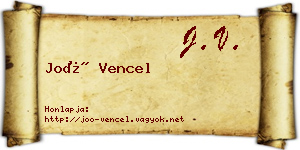 Joó Vencel névjegykártya